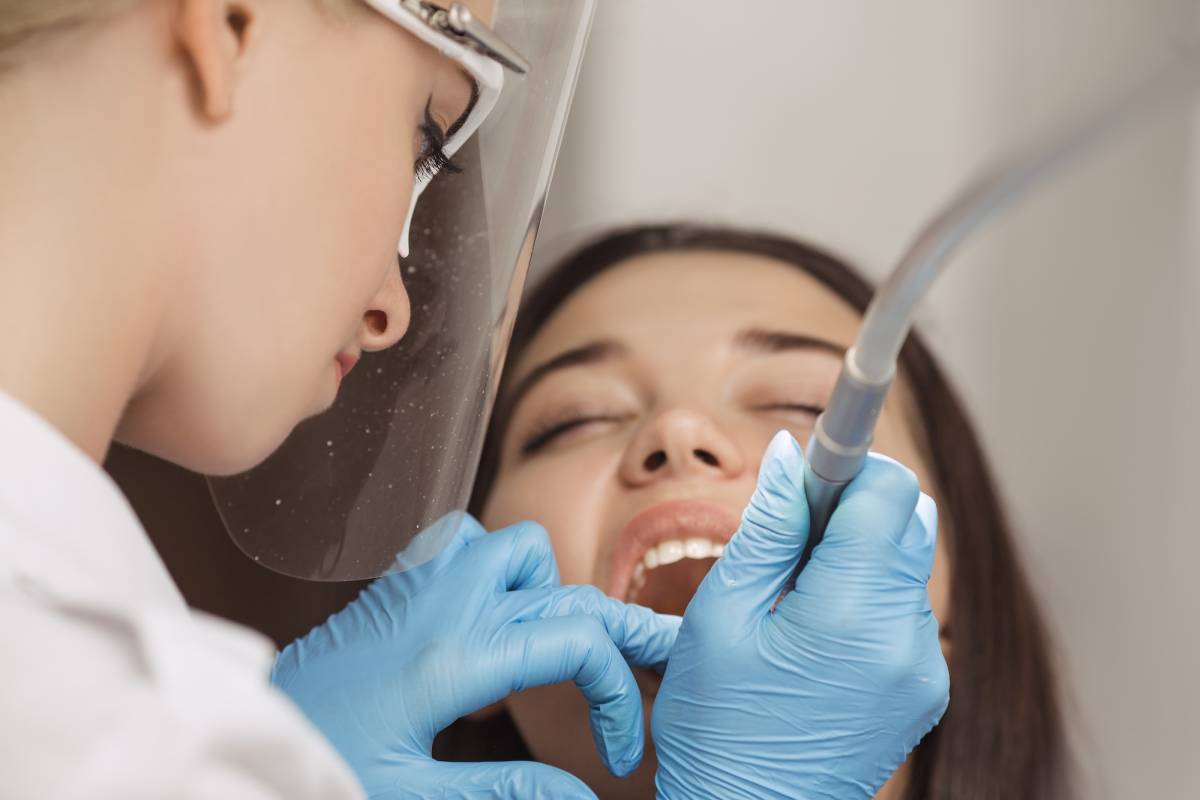 dental treatment on a female patient.