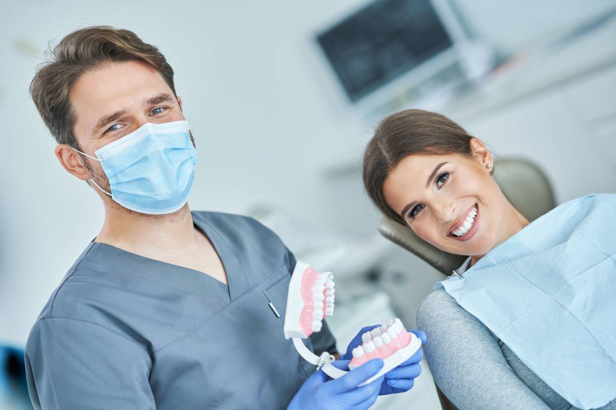 Dentist with patient